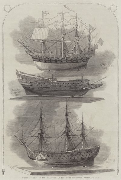 Modelos de barcos en la colección del Museo de South Kensington de Edwin Weedon